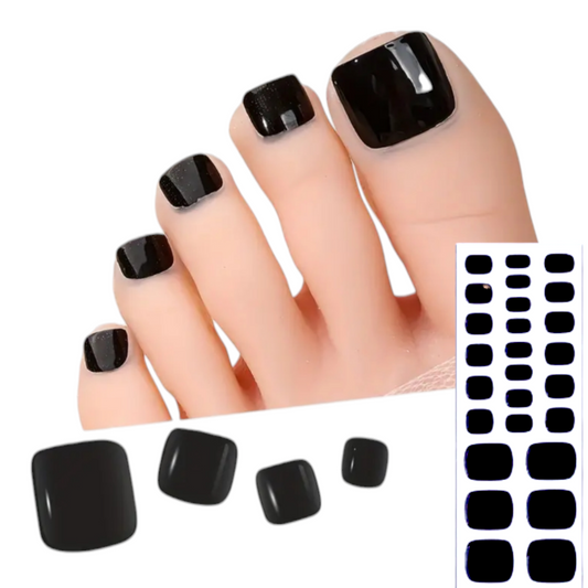 Black - Semi-Cured Gel Wraps UV | Nail Wraps | Nail Stickers | Nail Strips | Gel Nails | Nail Polish Wraps - Nailfordable