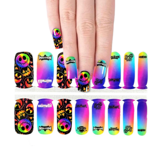 Glowing Halloween | Nail Wraps | Nail Stickers | Nail Strips | Gel Nails | Nail Polish Wraps - Nailfordable