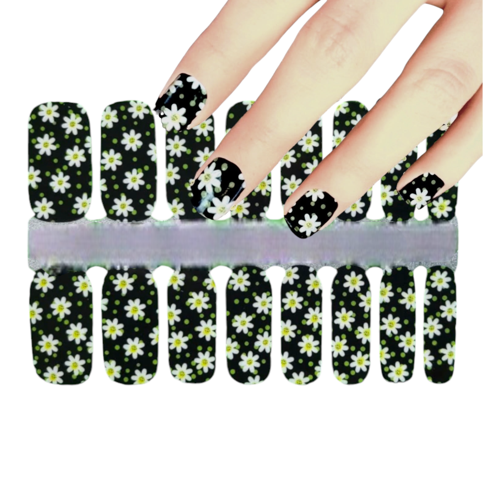 Daisy Flowers | Nail Wraps | Nail Stickers | Nail Strips | Gel Nails | Nail Polish Wraps - Nailfordable