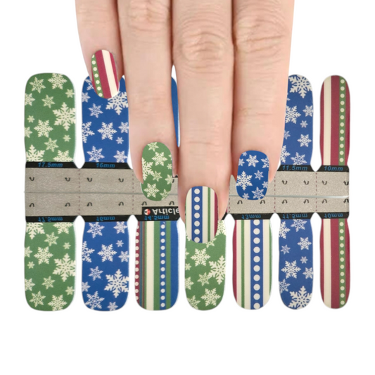 Patriotic Snowflakes | Nail Wraps | Nail Stickers | Nail Strips | Gel Nails | Nail Polish Wraps - Nailfordable