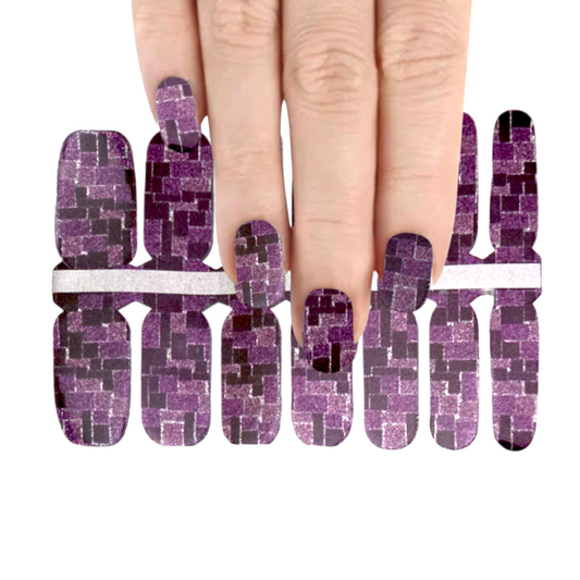 Purple Blocks | Nail Wraps | Nail Stickers | Nail Strips | Gel Nails | Nail Polish Wraps - Nailfordable