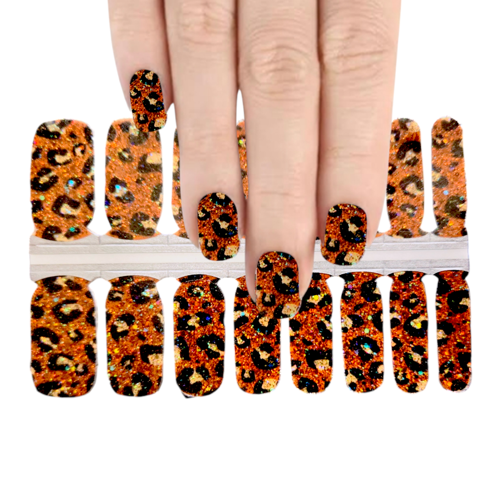 Sparkling Cheetah | Nail Wraps | Nail Stickers | Nail Strips | Gel Nails | Nail Polish Wraps - Nailfordable