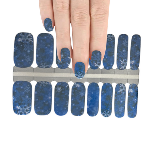 Night Snowflakes | Nail Wraps | Nail Stickers | Nail Strips | Gel Nails | Nail Polish Wraps - Nailfordable