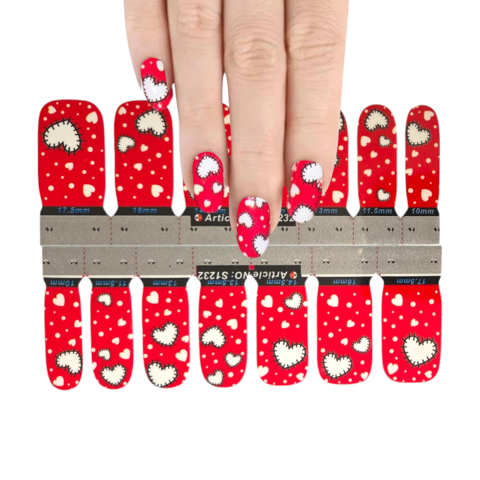 Hearts of snow | Nail Wraps | Nail Stickers | Nail Strips | Gel Nails | Nail Polish Wraps - Nailfordable