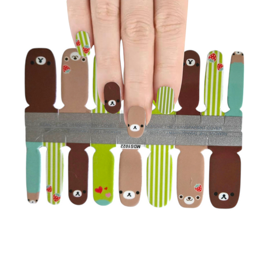 Teddy face | Nail Wraps | Nail Stickers | Nail Strips | Gel Nails | Nail Polish Wraps - Nailfordable