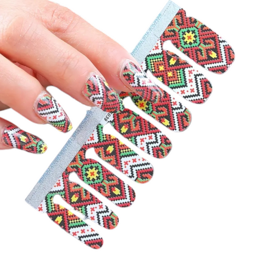 Tribal Embroidery | Nail Wraps | Nail Stickers | Nail Strips | Gel Nails | Nail Polish Wraps - Nailfordable