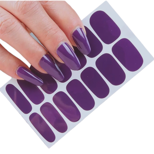 Dark purple | Nail Wraps | Nail Stickers | Nail Strips | Gel Nails | Nail Polish Wraps - Nailfordable