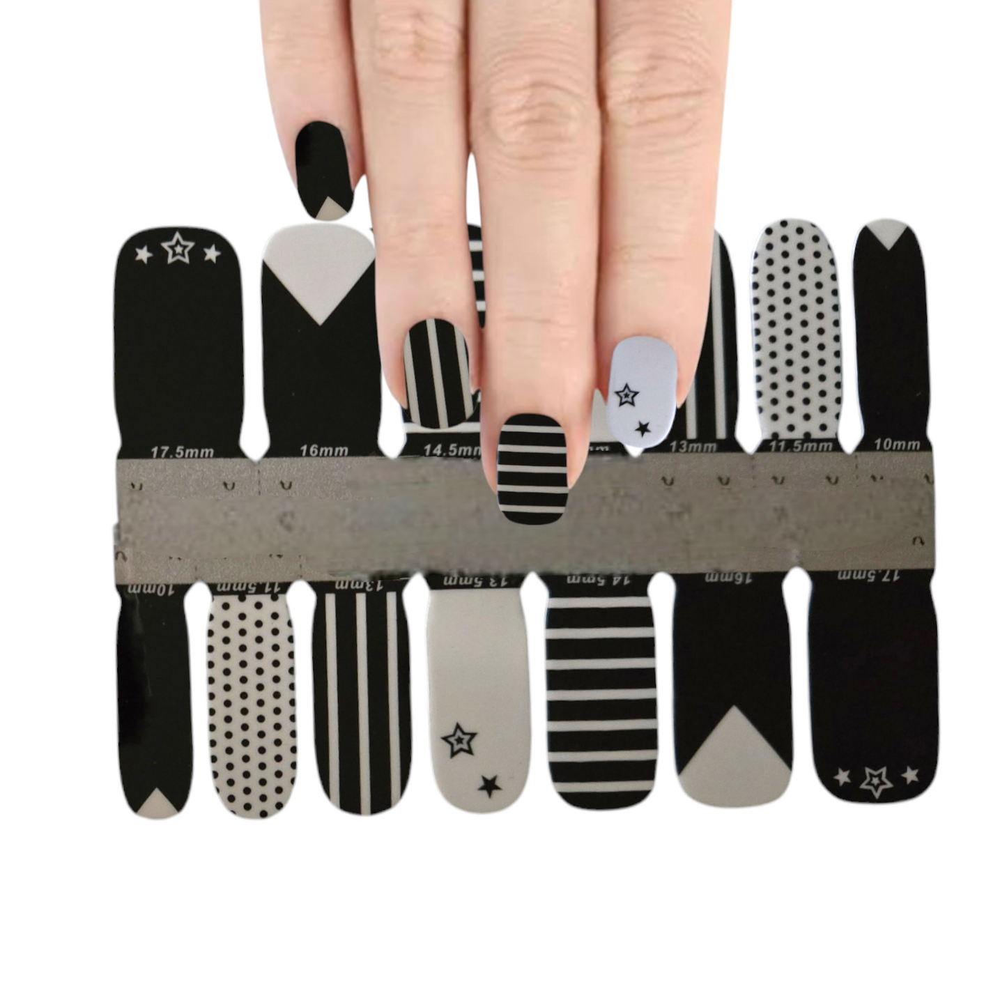 Black and white patterns | Nail Wraps | Nail Stickers | Nail Strips | Gel Nails | Nail Polish Wraps - Nailfordable