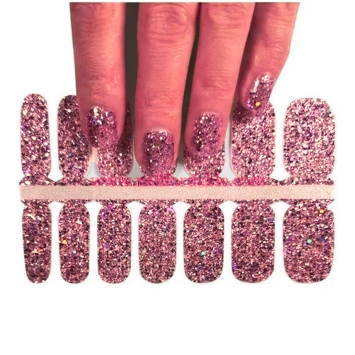 Sparkling pink | Nail Wraps | Nail Stickers | Nail Strips | Gel Nails | Nail Polish Wraps - Nailfordable