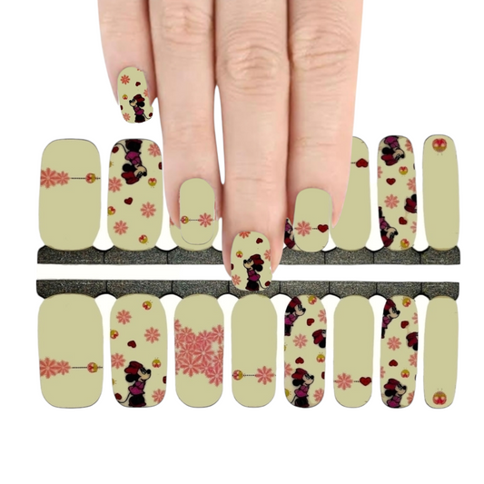 Disney - Minnie mouse Garden | Nail Wraps | Nail Stickers | Nail Strips | Gel Nails | Nail Polish Wraps - Nailfordable