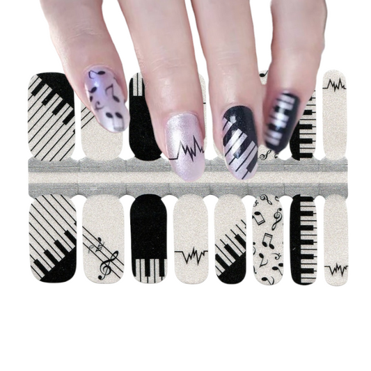 Musical piano | Nail Wraps | Nail Stickers | Nail Strips | Gel Nails | Nail Polish Wraps - Nailfordable