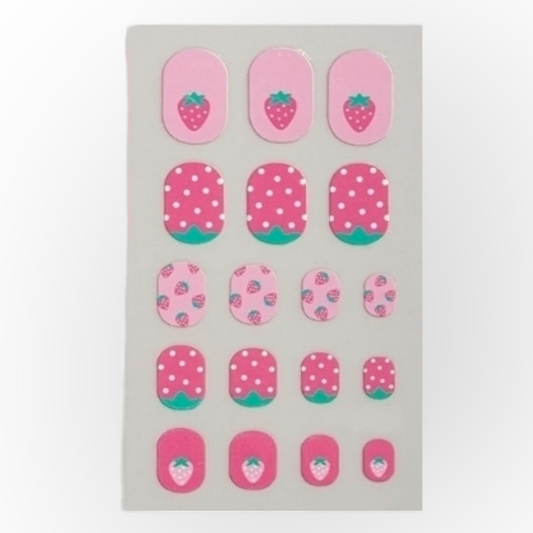 Strawberries | Nail Wraps | Nail Stickers | Nail Strips | Gel Nails | Nail Polish Wraps - Nailfordable