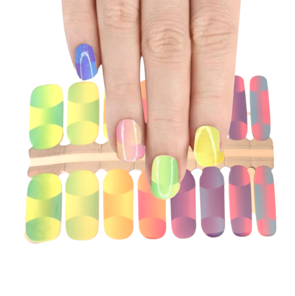 Rainbow 3D Illusion | Nail Wraps | Nail Stickers | Nail Strips | Gel Nails | Nail Polish Wraps - Nailfordable