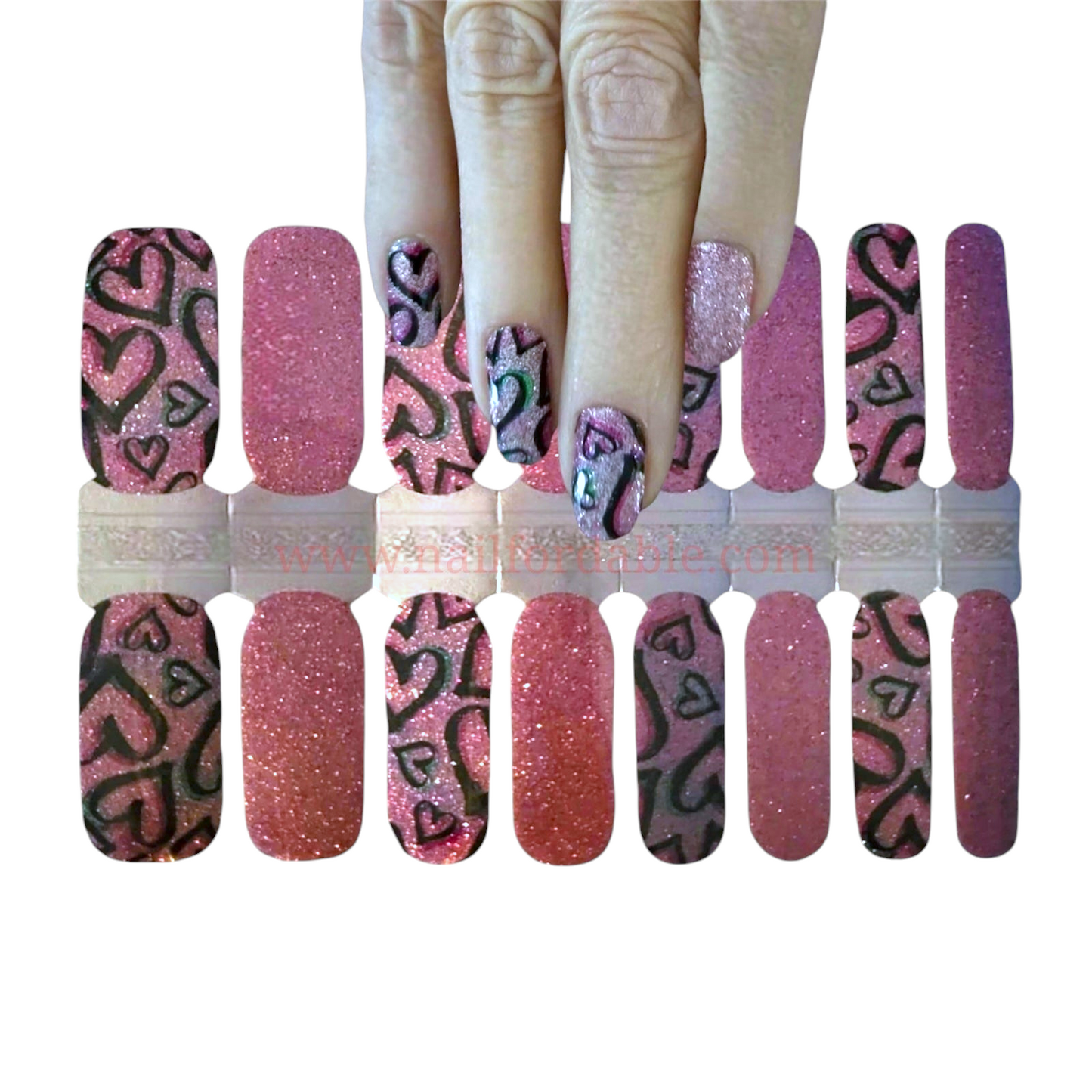 Hearts Fantasy | Nail Wraps | Nail Stickers | Nail Strips | Gel Nails | Nail Polish Wraps - Nailfordable