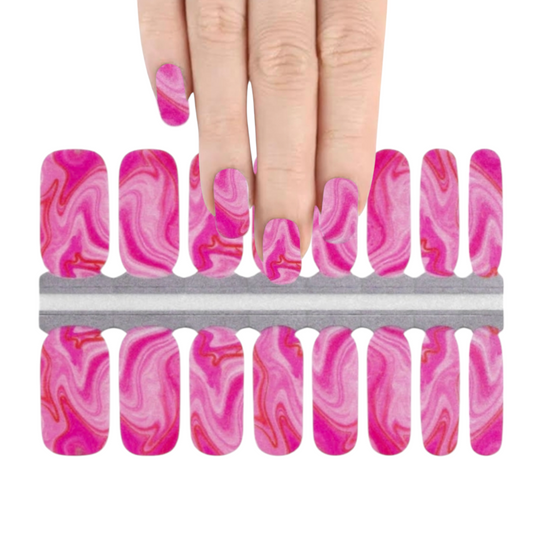 Pink Lava | Nail Wraps | Nail Stickers | Nail Strips | Gel Nails | Nail Polish Wraps - Nailfordable