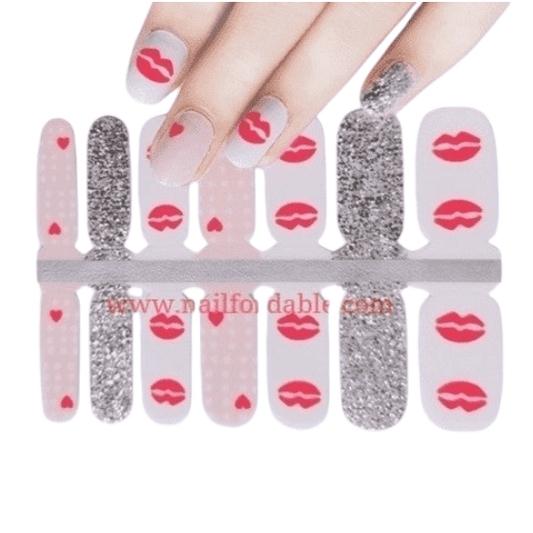 Pink lips | Nail Wraps | Nail Stickers | Nail Strips | Gel Nails | Nail Polish Wraps - Nailfordable