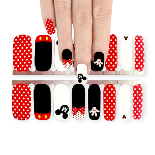 Disney - Minnie and Mickey mouse | Nail Wraps | Nail Stickers | Nail Strips | Gel Nails | Nail Polish Wraps - Nailfordable