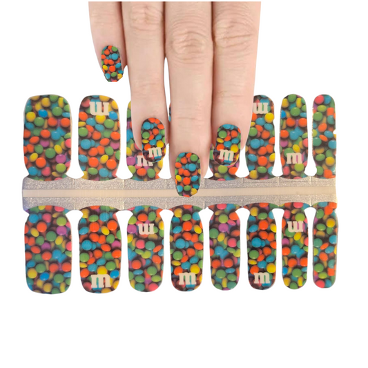 M&M Chocolates | Nail Wraps | Nail Stickers | Nail Strips | Gel Nails | Nail Polish Wraps - Nailfordable