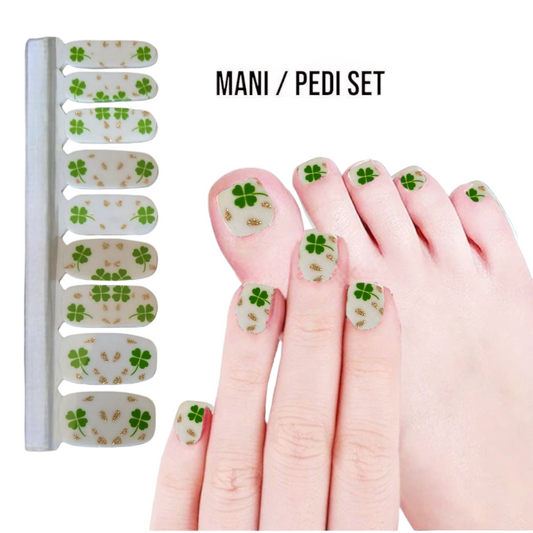 Lucky Shamrocks | Nail Wraps | Nail Stickers | Nail Strips | Gel Nails | Nail Polish Wraps - Nailfordable