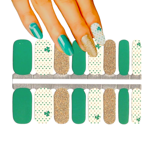 St. Patrick's Shamrock | Nail Wraps | Nail Stickers | Nail Strips | Gel Nails | Nail Polish Wraps - Nailfordable