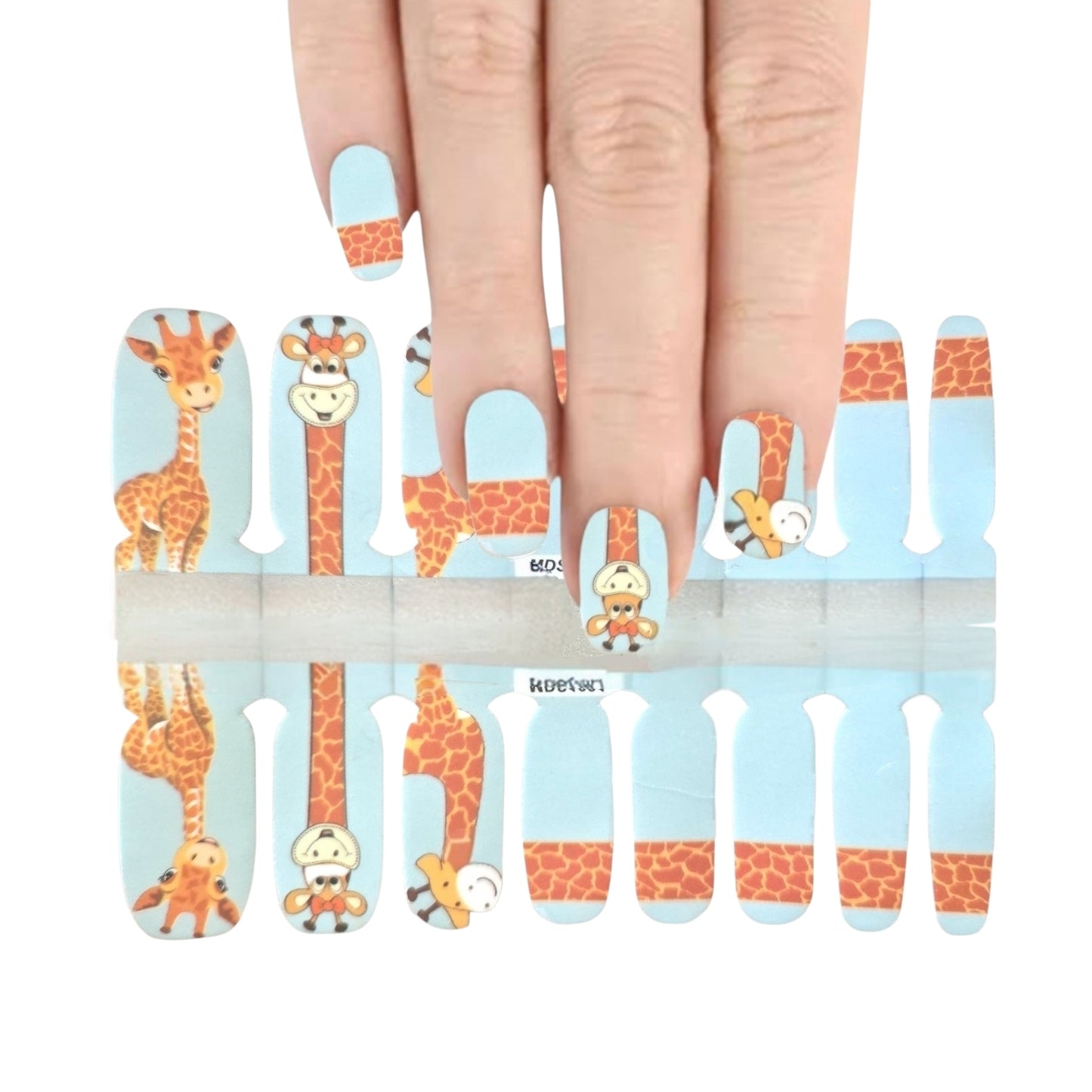Happy Giraffes | Nail Wraps | Nail Stickers | Nail Strips | Gel Nails | Nail Polish Wraps - Nailfordable