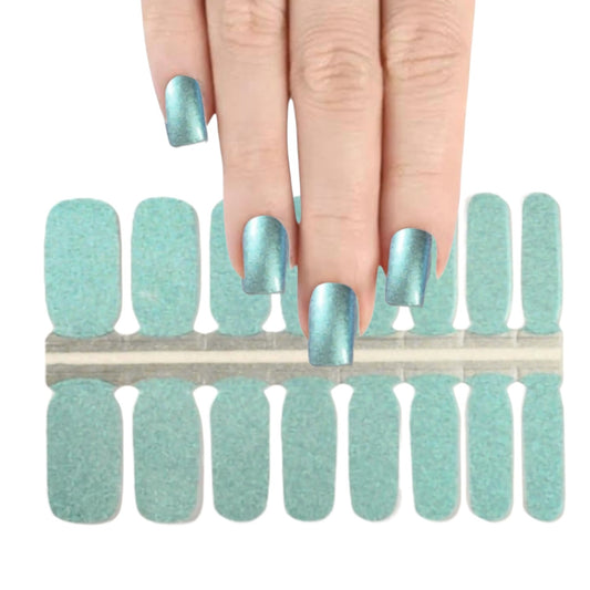 Metallic Green | Nail Wraps | Nail Stickers | Nail Strips | Gel Nails | Nail Polish Wraps - Nailfordable