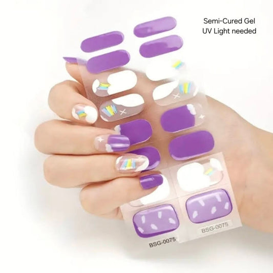 Purple Fantasy - Semi-Cured Gel Wraps UV | Nail Wraps | Nail Stickers | Nail Strips | Gel Nails | Nail Polish Wraps - Nailfordable