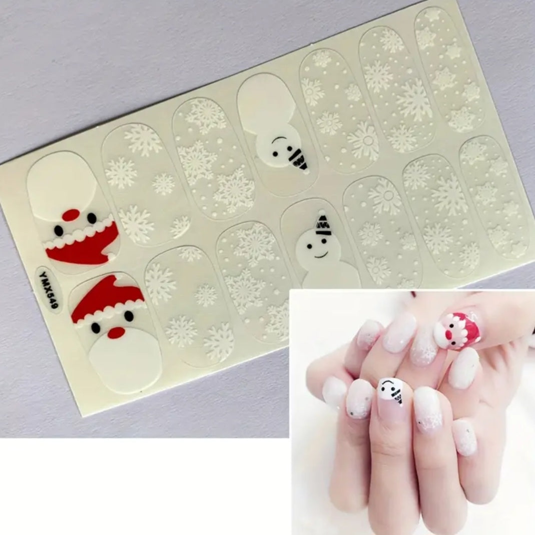 Santa and Snownan | Nail Wraps | Nail Stickers | Nail Strips | Gel Nails | Nail Polish Wraps - Nailfordable