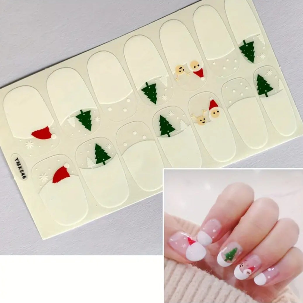 White Christmas | Nail Wraps | Nail Stickers | Nail Strips | Gel Nails | Nail Polish Wraps - Nailfordable