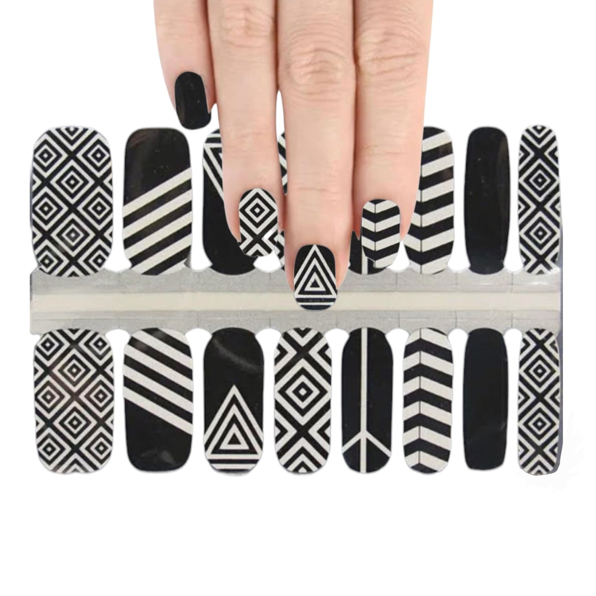Geo shapes | Nail Wraps | Nail Stickers | Nail Strips | Gel Nails | Nail Polish Wraps - Nailfordable