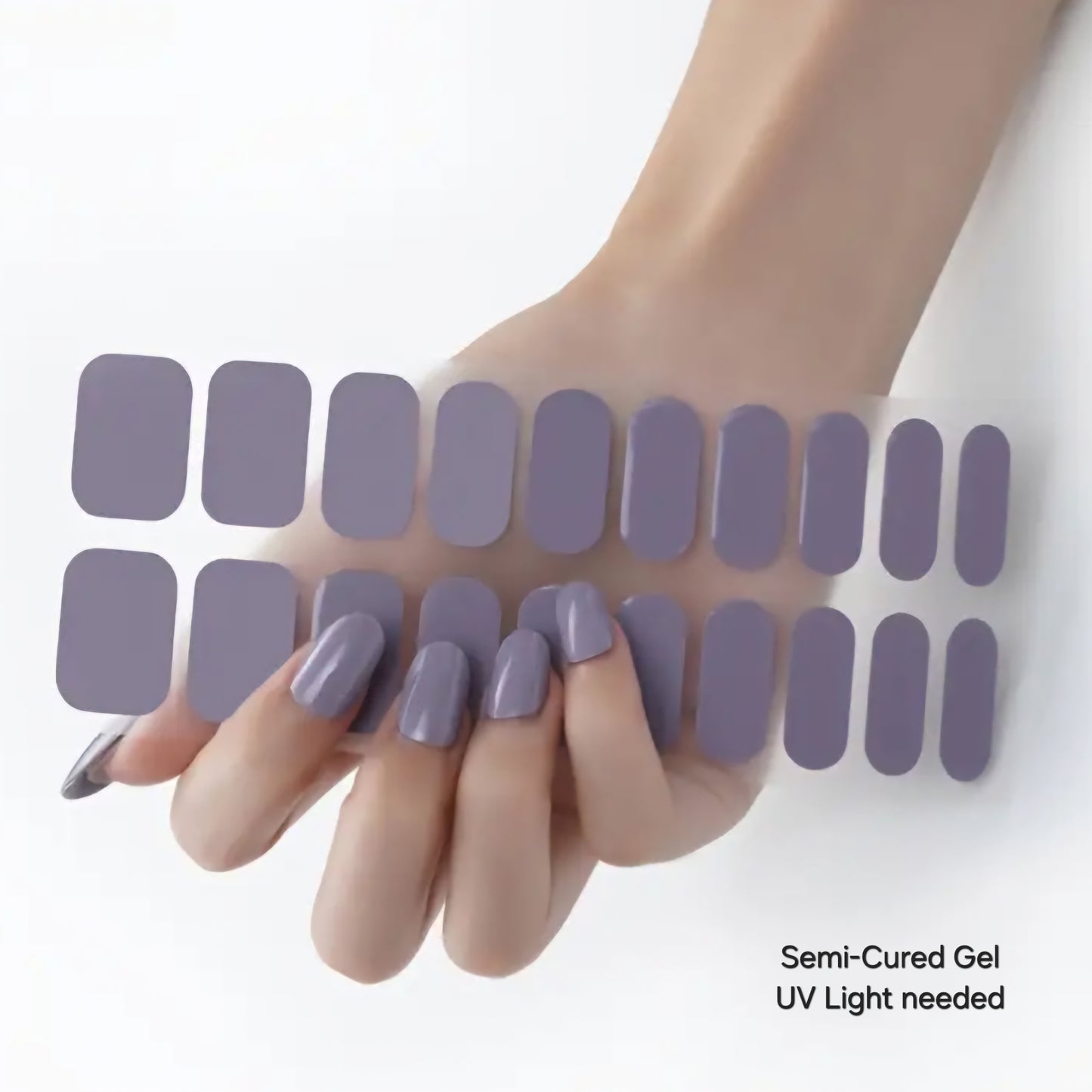 Dry Purple - Cured Gel Wraps Air Dry/Non UV | Nail Wraps | Nail Stickers | Nail Strips | Gel Nails | Nail Polish Wraps - Nailfordable