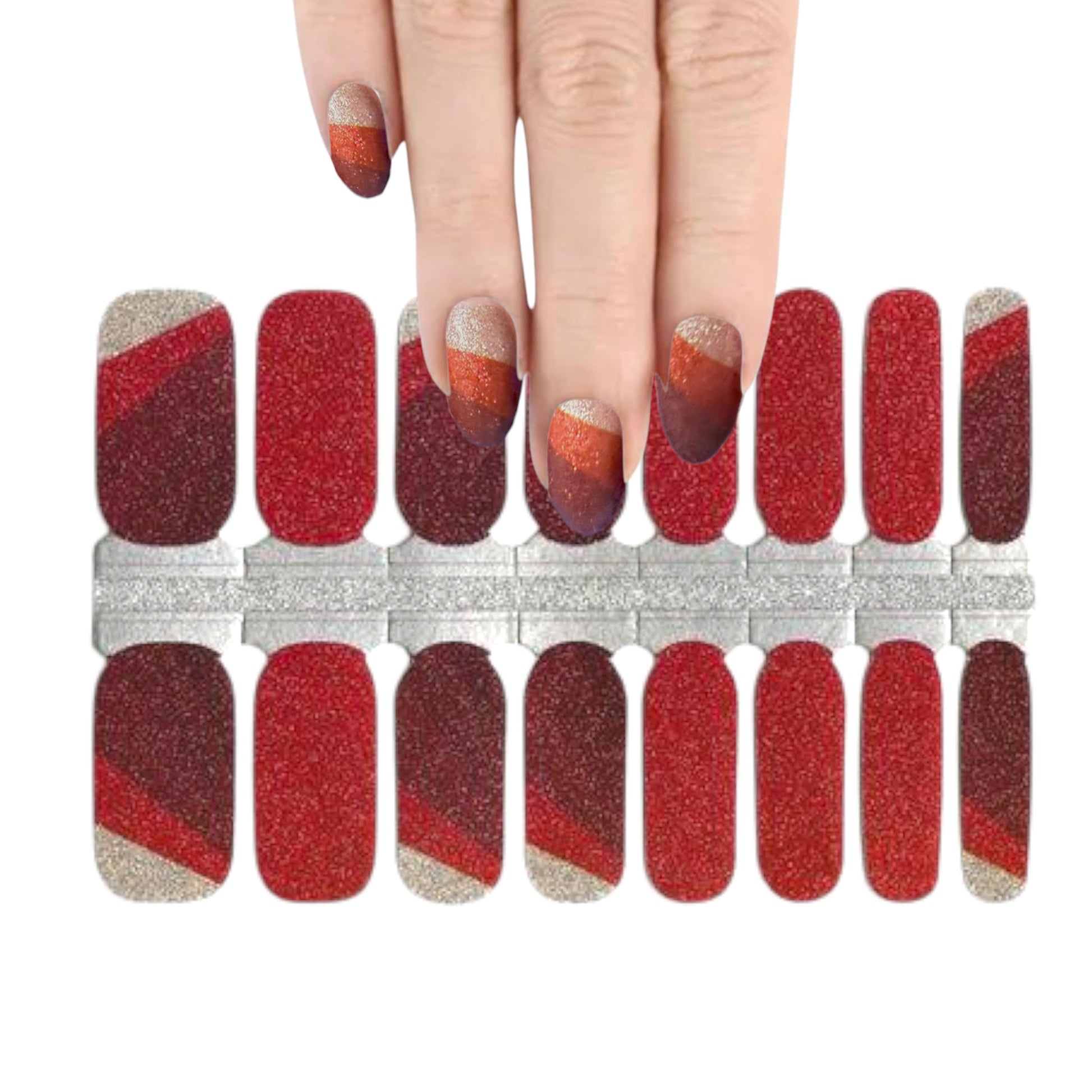 Red Flash | Nail Wraps | Nail Stickers | Nail Strips | Gel Nails | Nail Polish Wraps - Nailfordable