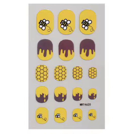 Bees | Nail Wraps | Nail Stickers | Nail Strips | Gel Nails | Nail Polish Wraps - Nailfordable