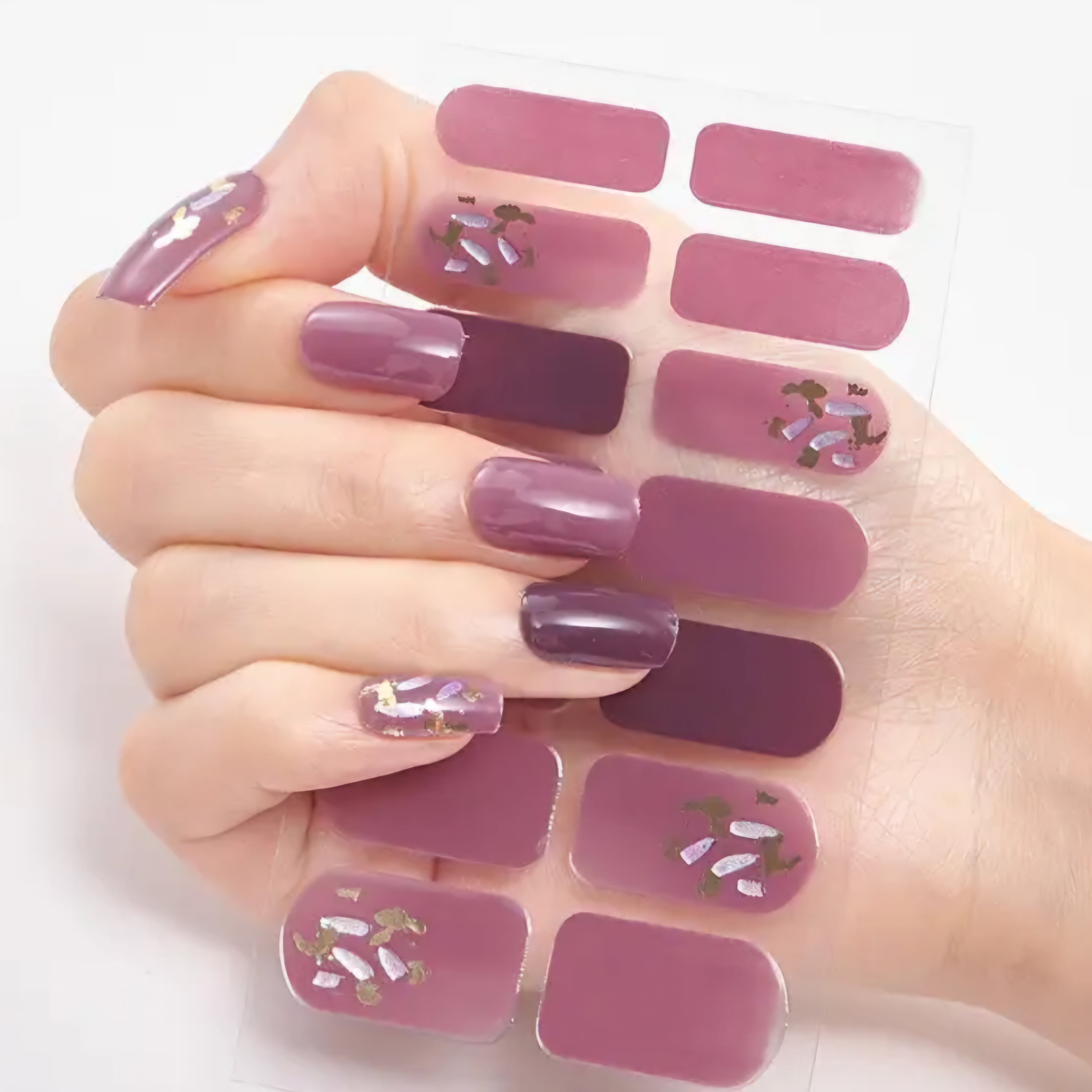 Nail Art Ungu with Sharp Shapes