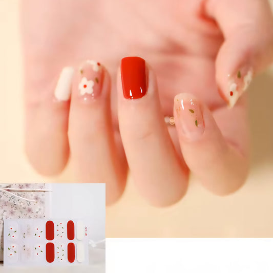 White flowers | Nail Wraps | Nail Stickers | Nail Strips | Gel Nails | Nail Polish Wraps - Nailfordable