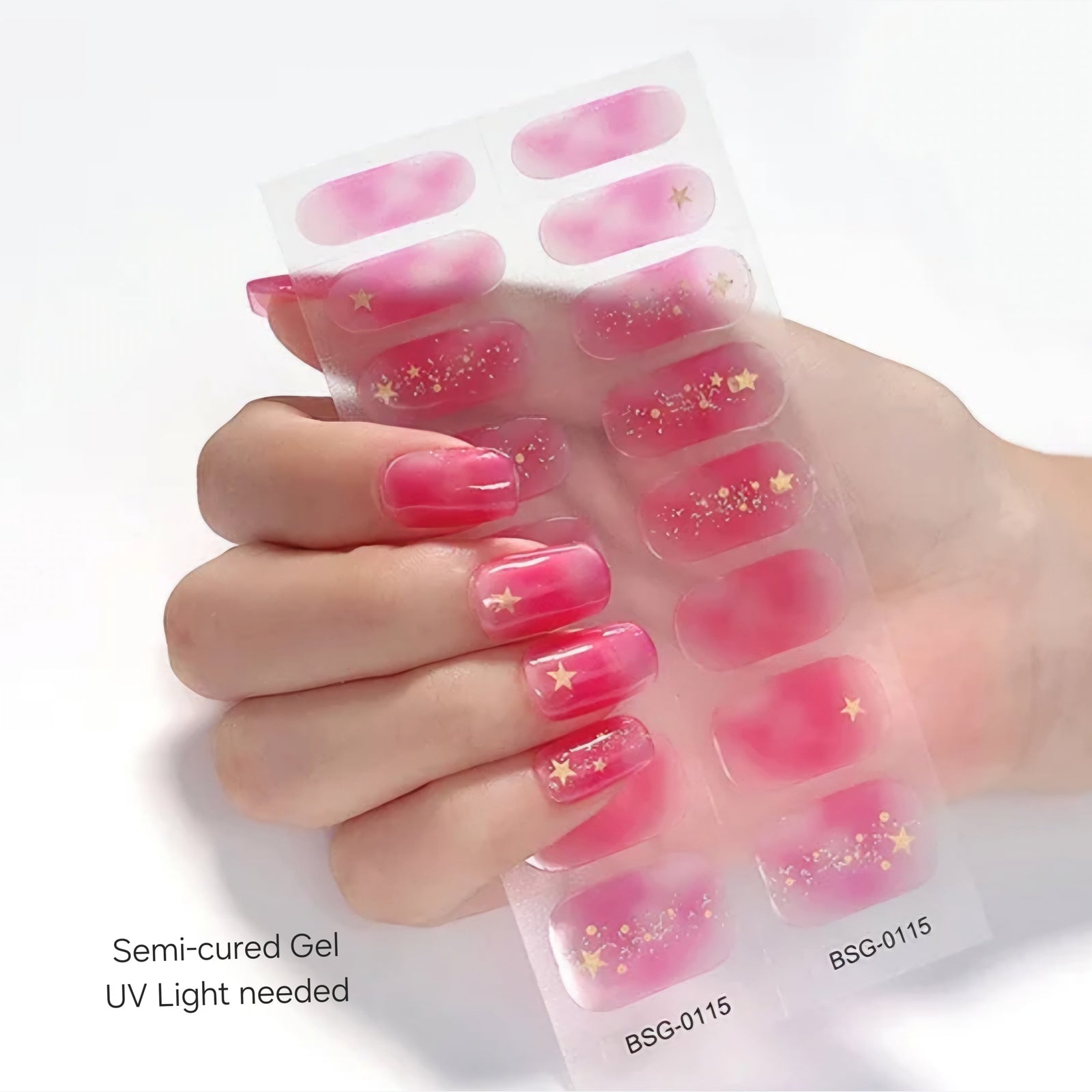 Gold twinkles - Semi-Cured Gel Wraps UV | Nail Wraps | Nail Stickers | Nail Strips | Gel Nails | Nail Polish Wraps - Nailfordable