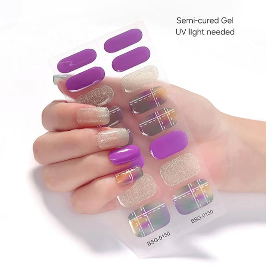 Plaid Spring - Semi-Cured Gel Wraps UV | Nail Wraps | Nail Stickers | Nail Strips | Gel Nails | Nail Polish Wraps - Nailfordable