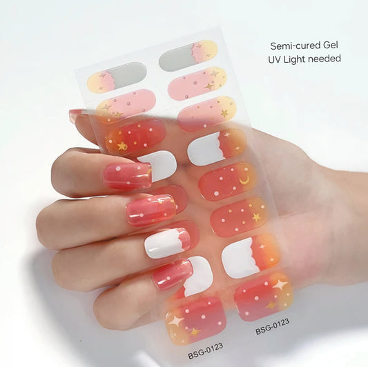 Cloudy night - Semi-Cured Gel Wraps UV | Nail Wraps | Nail Stickers | Nail Strips | Gel Nails | Nail Polish Wraps - Nailfordable