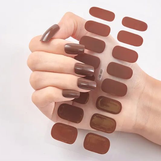 Brown solid | Nail Wraps | Nail Stickers | Nail Strips | Gel Nails | Nail Polish Wraps - Nailfordable
