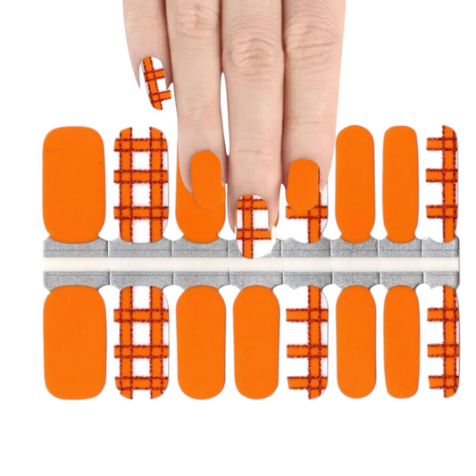 Orange fence | Nail Wraps | Nail Stickers | Nail Strips | Gel Nails | Nail Polish Wraps - Nailfordable