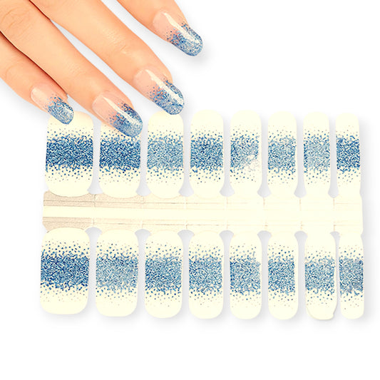 Blue Rain French tips | Nail Wraps | Nail Stickers | Nail Strips | Gel Nails | Nail Polish Wraps - Nailfordable