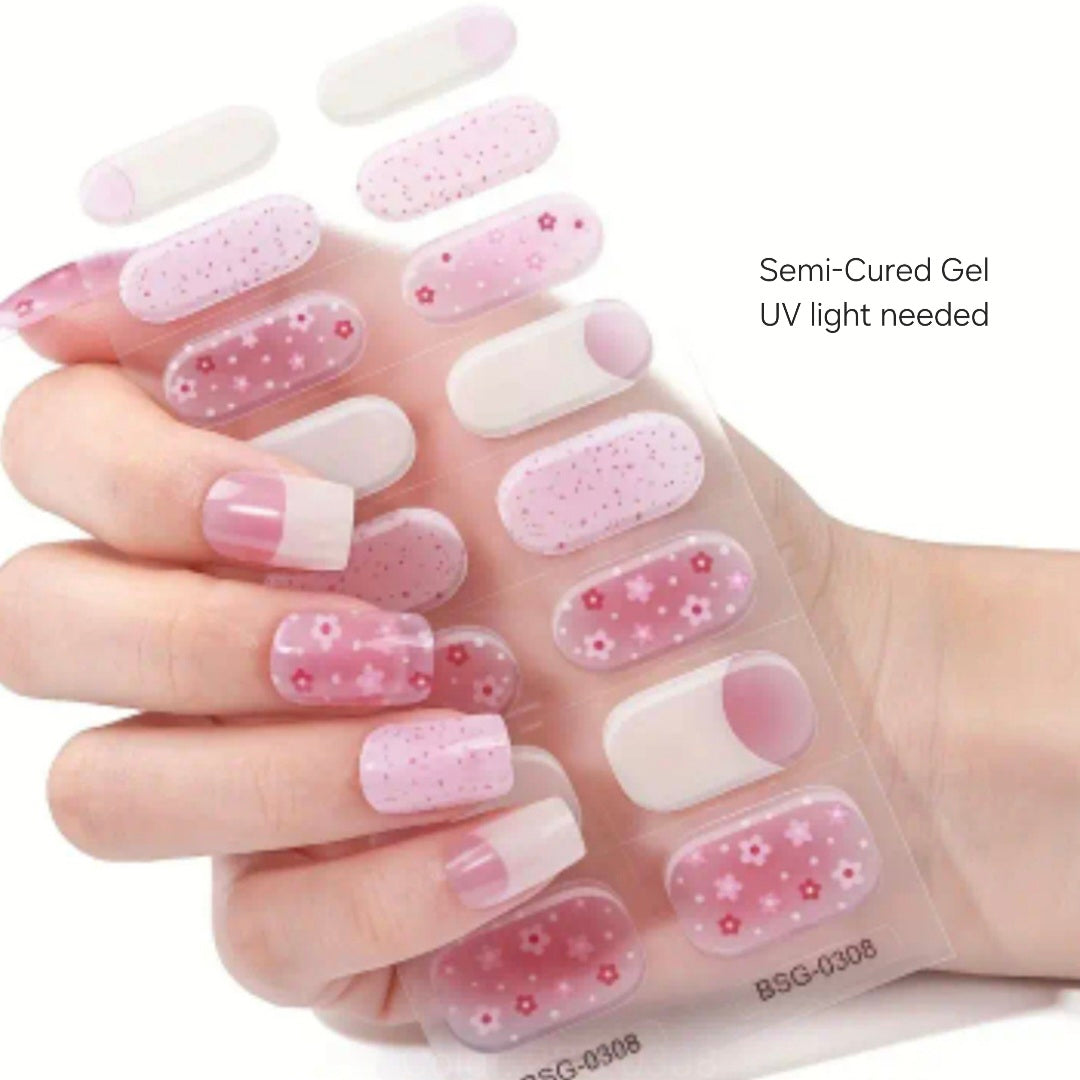 Spring garden - Semi-Cured Gel Wraps UV | Nail Wraps | Nail Stickers | Nail Strips | Gel Nails | Nail Polish Wraps - Nailfordable