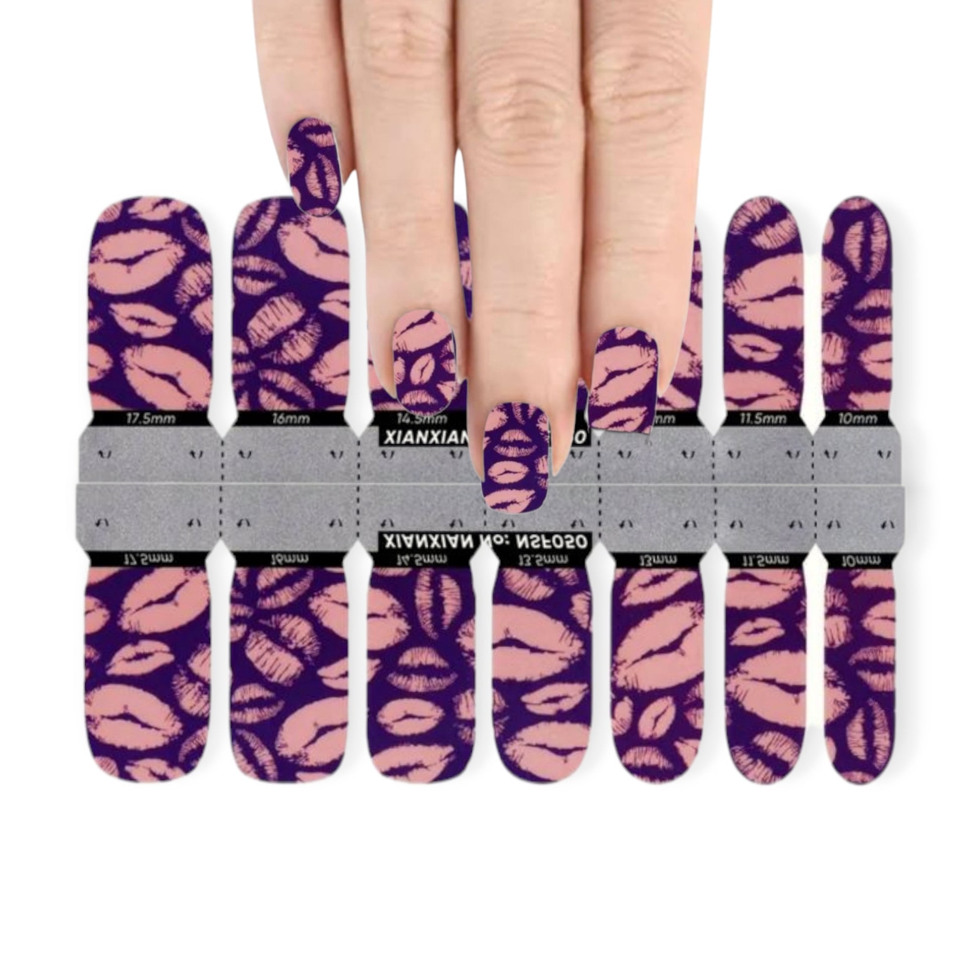 Pink Lips | Nail Wraps | Nail Stickers | Nail Strips | Gel Nails | Nail Polish Wraps - Nailfordable