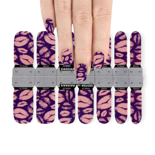 Pink Lips | Nail Wraps | Nail Stickers | Nail Strips | Gel Nails | Nail Polish Wraps - Nailfordable