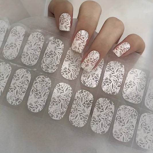 Wedding overlay - Cured Gel Wraps Air Dry/Non UV | Nail Wraps | Nail Stickers | Nail Strips | Gel Nails | Nail Polish Wraps - Nailfordable
