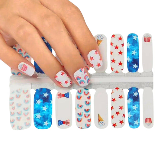 American Celebration | Nail Wraps | Nail Stickers | Nail Strips | Gel Nails | Nail Polish Wraps - Nailfordable