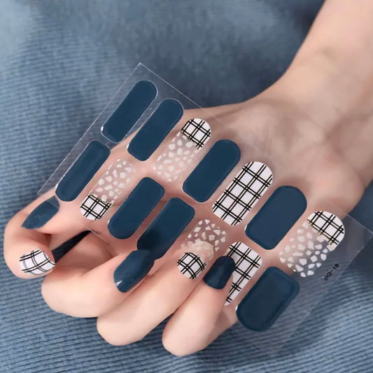 Grid and green | Nail Wraps | Nail Stickers | Nail Strips | Gel Nails | Nail Polish Wraps - Nailfordable