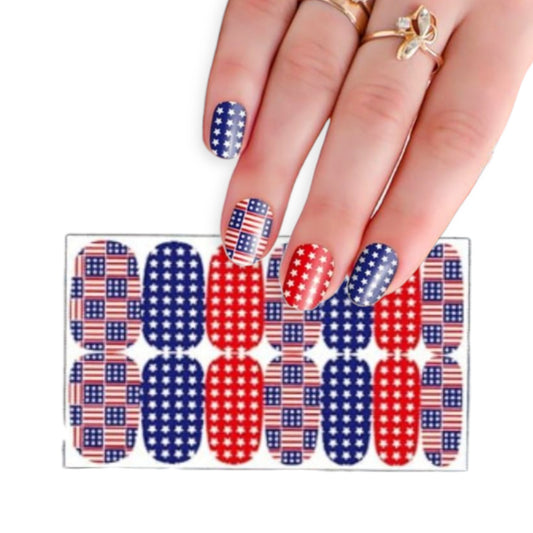 Patriotic | Nail Wraps | Nail Stickers | Nail Strips | Gel Nails | Nail Polish Wraps - Nailfordable