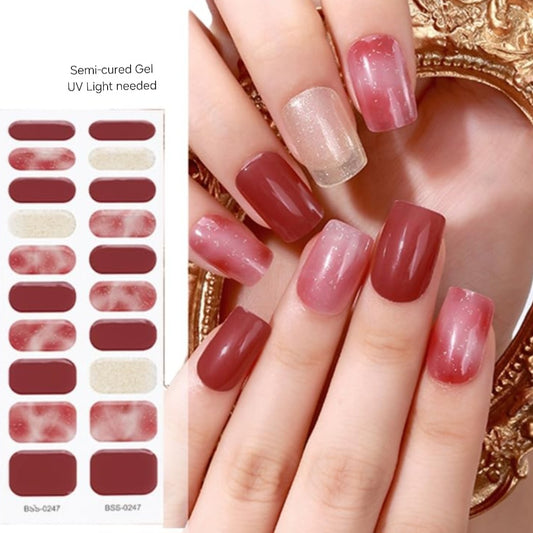 Shades of Red- Semi-Cured Gel Wraps UV | Nail Wraps | Nail Stickers | Nail Strips | Gel Nails | Nail Polish Wraps - Nailfordable