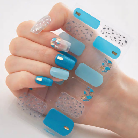Blue breaks | Nail Wraps | Nail Stickers | Nail Strips | Gel Nails | Nail Polish Wraps - Nailfordable